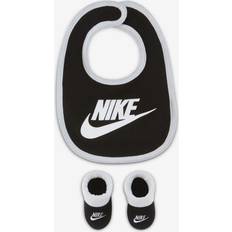 Drool Bibs Nike Baby Bib & Booties 2-Piece Set (Black(LN0410-023)/White, 0-6 Months)