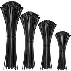 Cable Zip Ties,400 Pack Black Zip Ties Assorted Sizes 12 8 6 4 Inch,Multi-Purpose Self-Locking Nylon Cable Ties Cord Management Ties,Plastic Wire Ties for Home,Office,Garden,Workshop. By HAVE ME TD