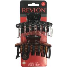 Revlon Strong Hold Hair Claw Clips, Brown/Black, 2 Count