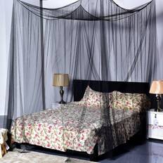 Costway Bug Protection Costway 4 Corner Post Bed Canopy Mosquito Net Full Queen King Size Netting Bedding Black