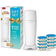 Diaper Pails Playtex Baby Diaper Genie Complete Gift Set (1 Pail 8 Refills 8 Carbon Filters)