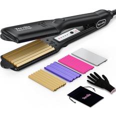 Hair crimpers Hair Stylers Terviiix Hair Crimper for Women with 4 Interchangeable Plates, Oil