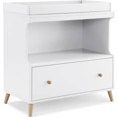 Delta Children Baby care Delta Children Essex Convertible Changing Table with Drawer, Greenguard Gold Certified, Bianca White/Natural
