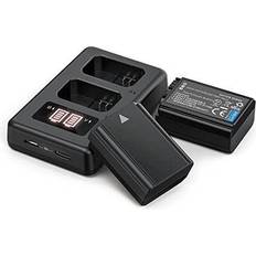 Sony a6000 price NP-FW50 Camera Battery Charger Set, 2-Pack 1100mAh Camera Batteries, Dual Slot with Type C & Micro USB Ports for Sony A6000 A6400 A6300 A6500 A7 A7II A7RII A7SII A7S A7R2 A5000 NEX-3 NEX-3N NEX-6