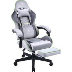 Gaming Chairs Dowinx Gaming Chair Fabric with Pocket Spring Cushion, Massage Game Chair Cloth with Headrest, Ergonomic Computer Chair with Footrest 290LBS, Light