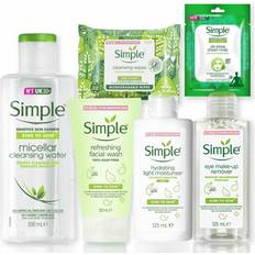 Facial Cleansing Simple Core Bundle Of Emur, Micellar Water,Face Wash,Light Cream,Bio Wipes,Mask