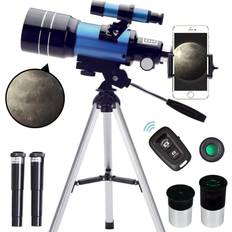 Binoculars & Telescopes ToyerBee Telescope, 70mm telescopes for Adults Astronomy & Kids & Beginners, 300mm Portable Refractor Travel Telescope (15X-150X) with A Smartphone Adapter& A Wireless Remote, Astronomy Gifts for Kids