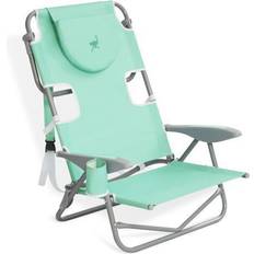 Reclining camping chair Camping Ostrich On Your Back Folding Reclining Outdoor Beach Camping Lawn Chair, Teal