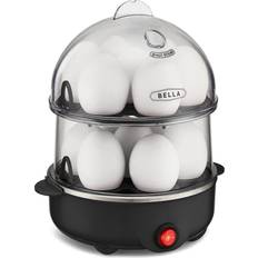BELLA 17287 Double Tier Egg Cooker, 14, Black