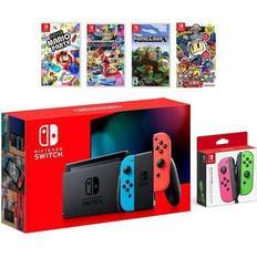 Nintendo switch console with mario kart Game Consoles 2022 New Nintendo Red/Blue Joy-Con Console Multiplayer Party