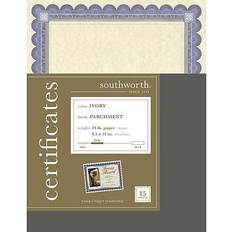 Silver Shipping, Packing & Mailing Supplies Southworth Foil Enhanced Parchment Certificates, Ivory, 15/Pack (CT1R) Ivory
