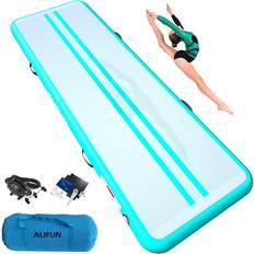 Exercise Mats & Gym Floor Mats ALIFUN Air Mat Tumble Exercise Gymnastics Inflatable Tumbling Mat 10ft 13ft 16ft 20ft Training Mat Thick 4/8 Inches with Electric Air Pump