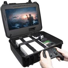Gaming Bags & Cases Case Club Waterproof Xbox One X/S Portable Gaming Station with Built-in Monitor & Storage for Controllers & Games, Gen 2