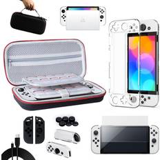 Nintendo oled case Gaming Accessories Benazcap Case Compatible with Nintendo Switch OLED Model 2021, 14 Accessories Kit with Carry Case, Clear Screen