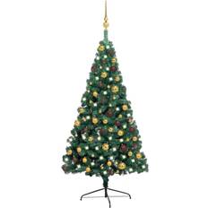 Stahl Weihnachtsbäume vidaXL Half LEDs&Ball Set Weihnachtsbaum 120cm