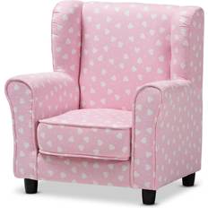 Baxton Studio Selina Modern and Contemporary Pink White Heart Armchair