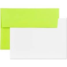 A6 envelope size Jam Paper Blank Greeting Cards Set, A6 Size, 4.75 x 6.5, Ultra Lime Green, 25/Pack (304624515) Quill Green