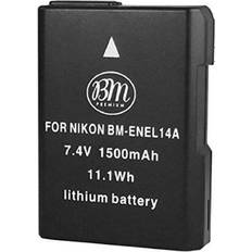 Batteries & Chargers BM Premium EN-EL14A Battery for Nikon D3100, D3200, D3300, D3400, D5100, D5200, D5300, D5500, D5600, DF, Coolpix P7000, P7100, P7700 Digital SLR