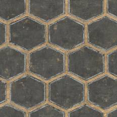 Black and gold wallpaper Seabrook Designs Wright Black & Metallic Gold Wallpaper black