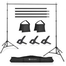 Photo Backgrounds Yesker 10 X 10 ft Photo Video Studio Background Support Stand, Adjustable Heavy Duty Photography Backdrop Support System Kit for Photoshoot Party Video Creator