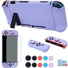 Dockable Case for Nintendo Switch - COMCOOL 3 1 Protective Cover Case for Joy-Con Controller with Screen Protector Thumb Grips