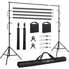 Photo Backgrounds Phopik Photo Video Studio 10ft Adjustable Photo Backdrop Stand Background Support System Kit with Carry Bag for Photography Studio Parties Wedding