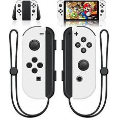 Nintendo switch joy con wireless controller Game Controllers Joy Con Controller Compatible for Switch/Lite/OLED Wireless Replacement for Switch Joycon Left and Right Switch Controllers Joycon Support Dual Vibration/Wake-up Function/Motion Control(White)