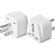 Universal plug adapter Bates Universal to American Outlet Plug Adapter 2 Pack Canada Universal Travel Plug Adapter 2 pc UK to US Adapter US Plug Adapter