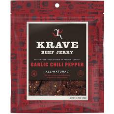 Decaffeinated Spices & Herbs Krave Beef Jerky Garlic Chili Pepper 2.7