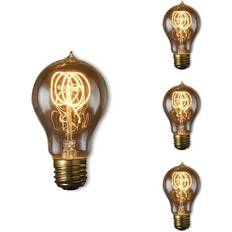 Bulbrite 60 Watt Dimmable Antique A19 Incandescent Light Bulbs with Medium (E26) Base, 4/Pack (861167)