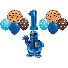 Cookie Monster Balloon Pack for 1st Birthday