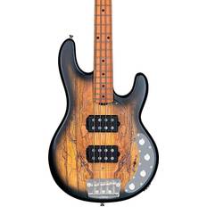 Music Man String Instruments Music Man Sterling Stingray Ray34hh Spalted Maple Top Maple Fingerboard Electric Bass Natural Burst Satin