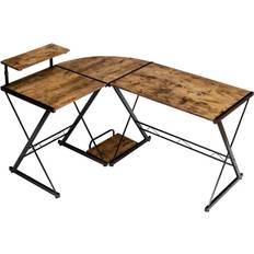Gaming Desks Costway 58 44 L-Shaped Computer Gaming Desk w/ Monitor Stand & Host Tray Home Office Antique