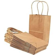 AZOWA Gift Bags Small Kraft Paper Bags with Handles (5 x 3.1 x 8.2 in,  Assorted, 25 CT) 