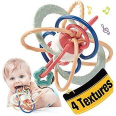 Baby Teething Toys - Natural Organic Freezer Safe Teether Set with Pacifier  Clip for 3 to 12 Months Babies Soft Silicone Fruit Teethers Toys Infant and  Toddler(5 Pack)