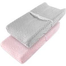 Accessories Vextronic Changing Pad Cover Ultra Soft Minky Dots Plush Changing Table Covers Breathable Changing Table Sheets Wipeable Diaper Changing Pad Cover for Baby Boys Girls (2 Pack)