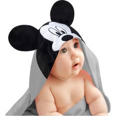 Lambs & Ivy Baby Towels Lambs & Ivy Disney Baby Mickey Mouse Gray Cotton Hooded Baby Bath Towel