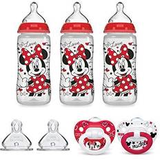 Baby Bottle Feeding Set NUK Disney Smooth Flow Bottle & Pacifier Newborn Set Minnie Mouse 0 Months