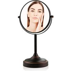 Interior Details Ovente 7'' Tabletop Makeup Mirror with Stand, 1X & 7X Magnifier, Spinning Double Sided Round Vanity Mirror, Ideal for Dresser, Bedroom, Office & Bath, Antique Bronze MNLCT70ABZ1X7X