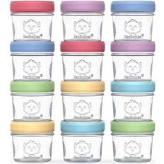 Baby Food Containers & Milk Powder Dispensers KeaBabies 12-Pack Baby Food Glass Containers 4oz Leak-Proof Jars (Nord)