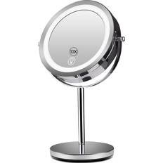 Cosmetics Spightdex Magnifying Mirror with Light 1x/10x Magnification，Mirror with Lights 7 Inch Double Sided，Lighted Makeup Vanity Mirror with Stand，Led Cosmetic Beauty Mirror for Tabletop Shaving Bathroom