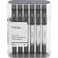 TUL Gel Pens, Retractable, Fine Point, 0.5 mm, Gray Barrel, Black Ink, Pack  Of 12