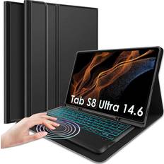 Keyboard for galaxy tab s8 ultra Keyboards Nanhent Backlit Touchpad Keyboard Case for Samsung Galaxy Tab S8 Ultra 2022