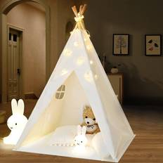 Play Tent IREENUO Teepee Tent for Kids with Fairy Lights & Carry Case & Floor Mat, Foldable Children Play Tents Playhouse Toys forâ¦ outofstock