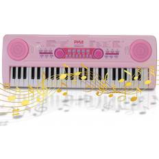 Plastic Musical Toys Pyle Electric Keyboard Piano for Kids-Portable 49 Key Electronic Musical Karaoke Keyboard, Learning Keyboard for Children w/Drum Pad, Recording, Microphone, Built-in Speaker-Pyle PKBRD4911PK (Pink)