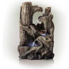 Alpine Corporation 14 Tiered Log Tabletop Fountain with