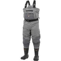 Wader Trousers Frogg Toggs Steelheader Reinforced Nylon Insulated Felt Sole Boot-Foot Waders for Men Slate/Grey 12M