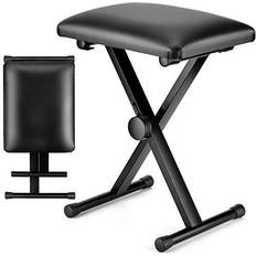 Musical Accessories CAHAYA Keyboard Bench X-Style Adjustable Height Piano Bench Padded Keyboard Stool Chair Seat for Electronic Digital Keyboards Pianos Black