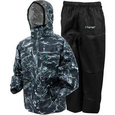 Flotation Suits Frogg Toggs All-Sport Rain Suit for Men Mossy Oak Elements Agua Blacktip/Black