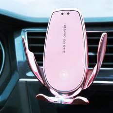 Phones with wireless charging Mobile Phone Accessories MEIMFY Wireless Car Charger Mount,Auto Clamping Air Vent Phone Holder for Car,New Upgraded Model,15W Qi Fast Charging/Magnetic DC Charging for All Mobile Phones,iPhone,Samsung,Pixel (Pink)
